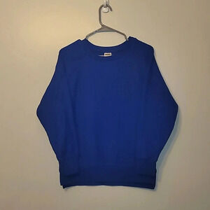 Victoria's Secret PINK women's XS all blue crewneck warm fuzzy sweater LOT E12